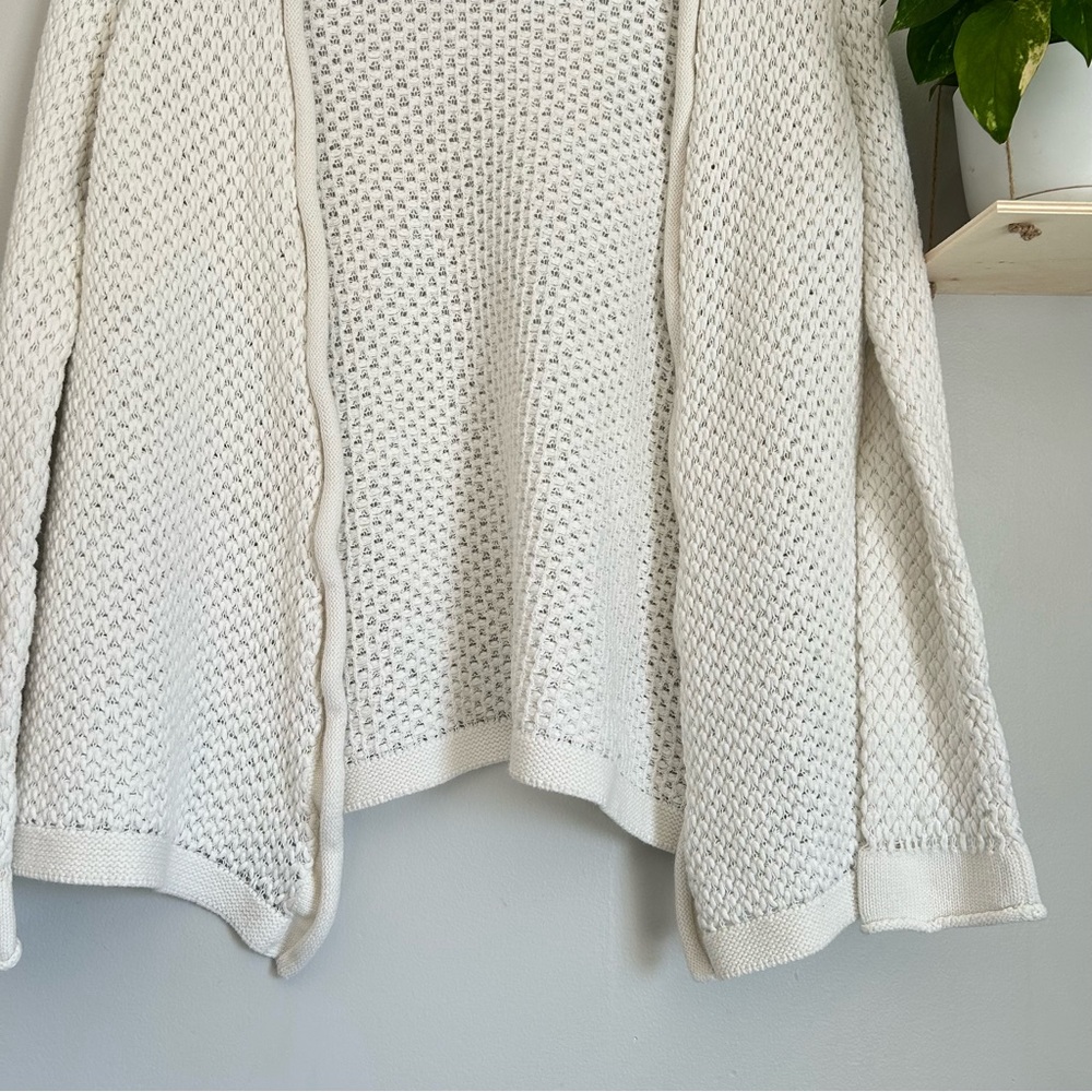 🩷TOMMY BAHAMA CREAM WHITE OPEN KNIT SWEATER CARDIGAN SIZE MEDIUM TRENDING - Picture 2 of 7